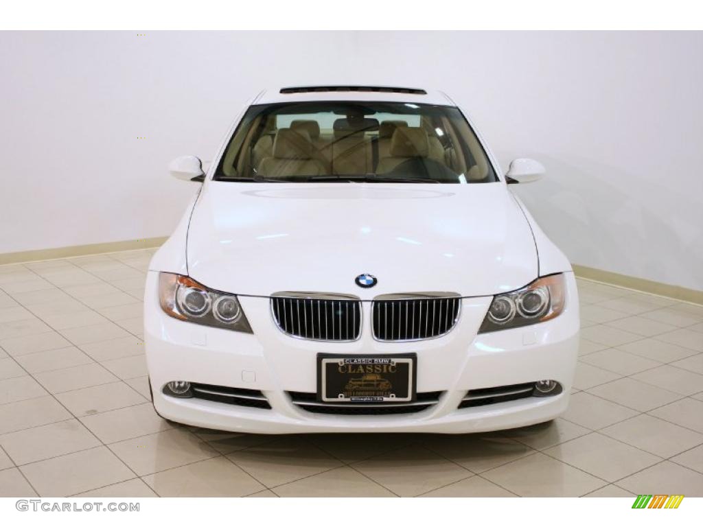 2007 3 Series 335xi Sedan - Alpine White / Beige photo #2