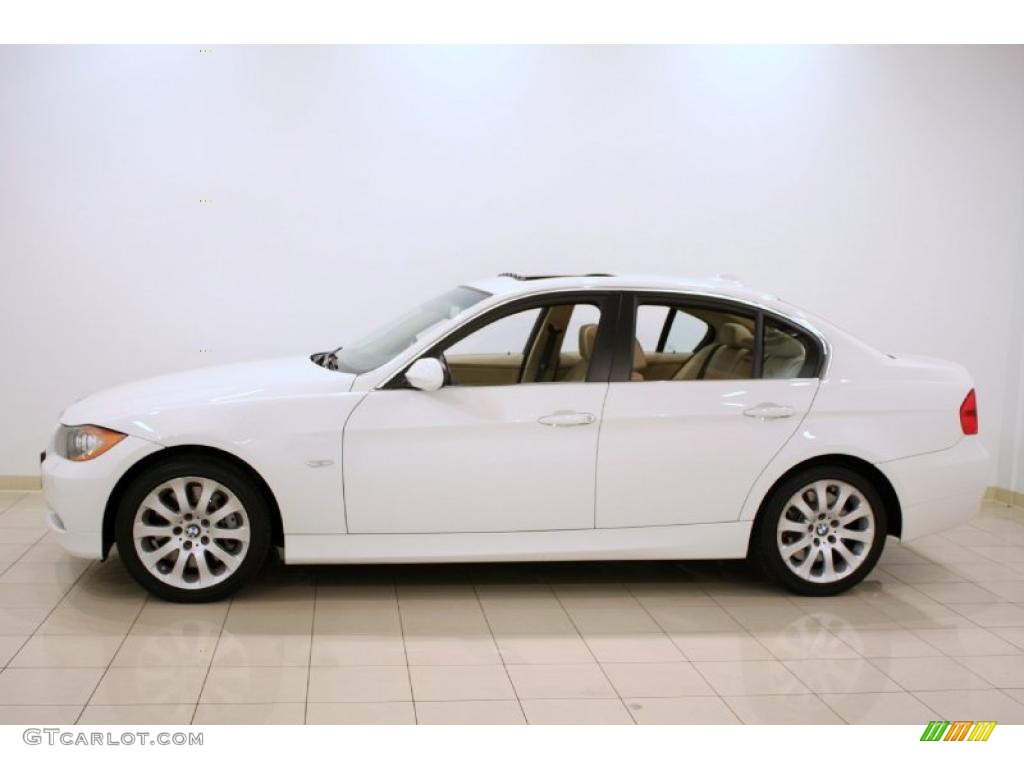 2007 3 Series 335xi Sedan - Alpine White / Beige photo #4