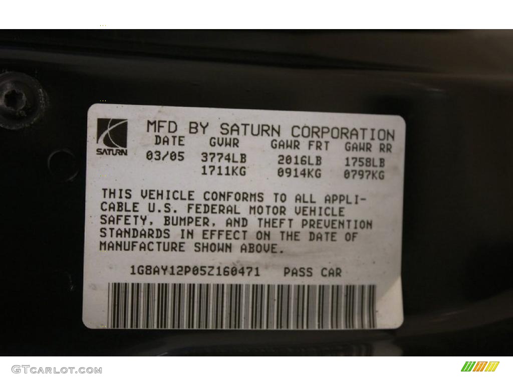2005 Saturn ION Red Line Quad Coupe Info Tag Photos