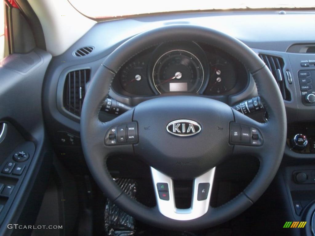 2011 Kia Sportage EX Black Steering Wheel Photo #39166482