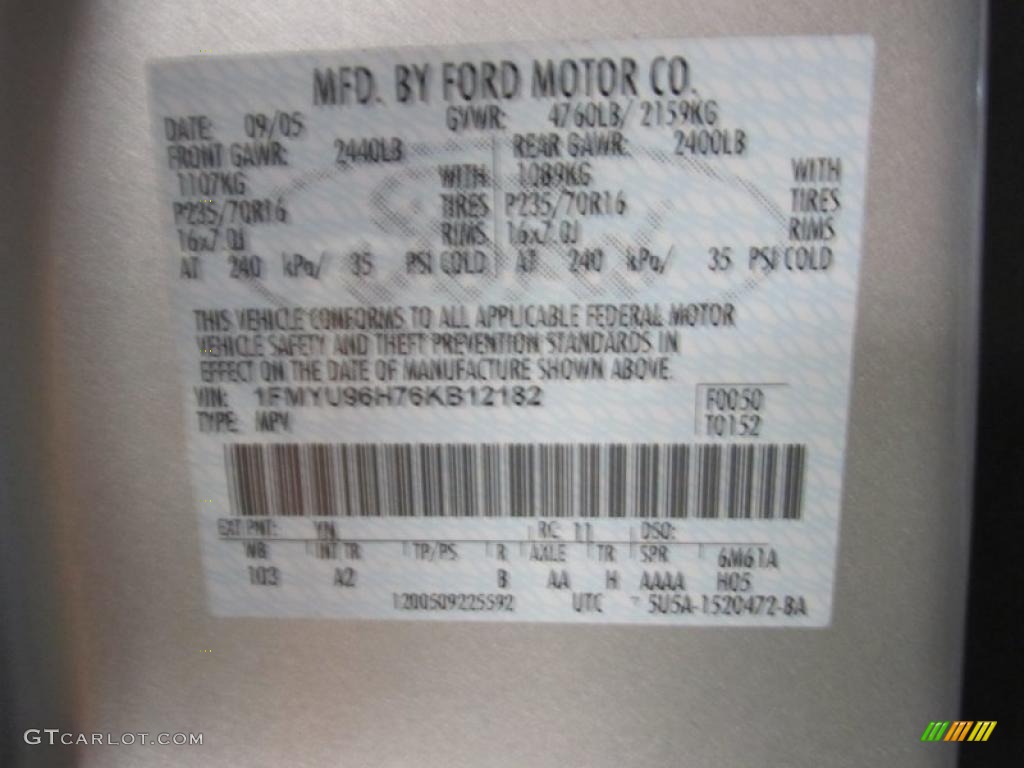 2006 Escape Hybrid 4WD - Silver Metallic / Medium/Dark Flint photo #6