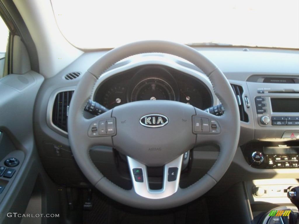 2011 Kia Sportage EX Black Steering Wheel Photo #39167062
