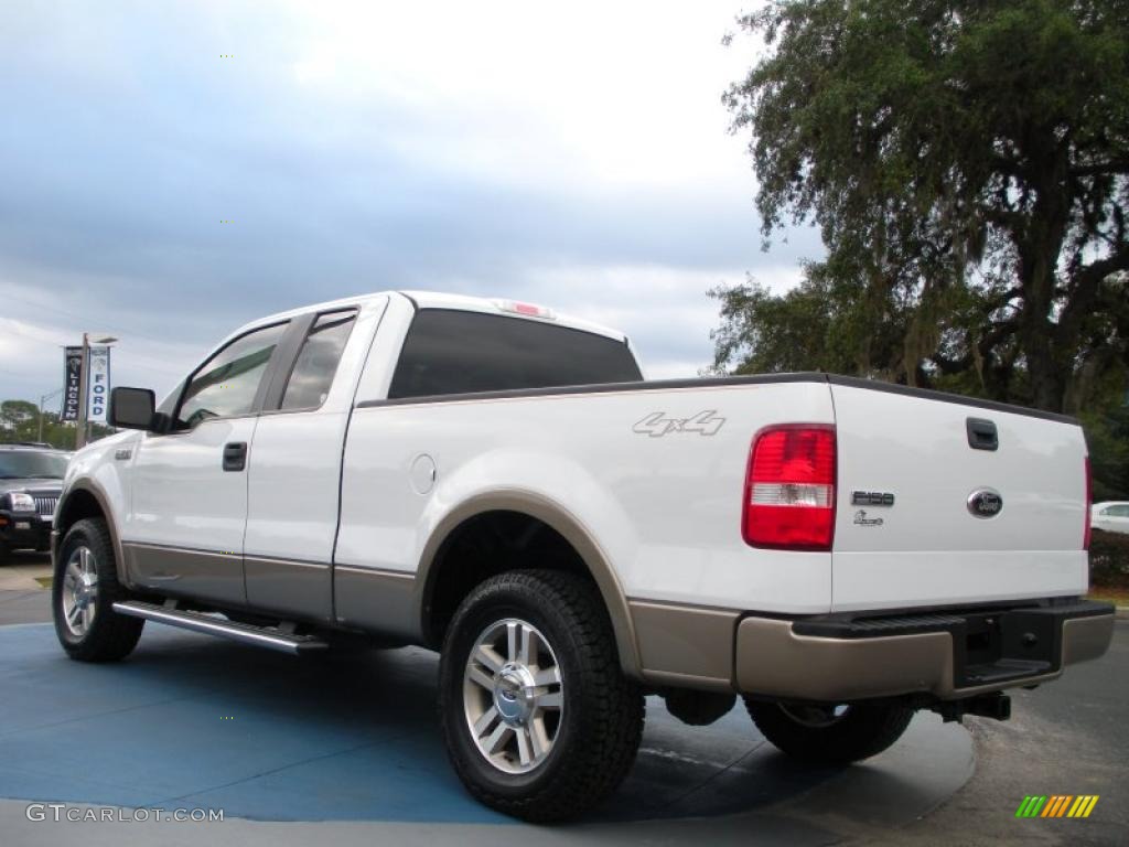 2006 F150 Lariat SuperCab 4x4 - Oxford White / Tan photo #3