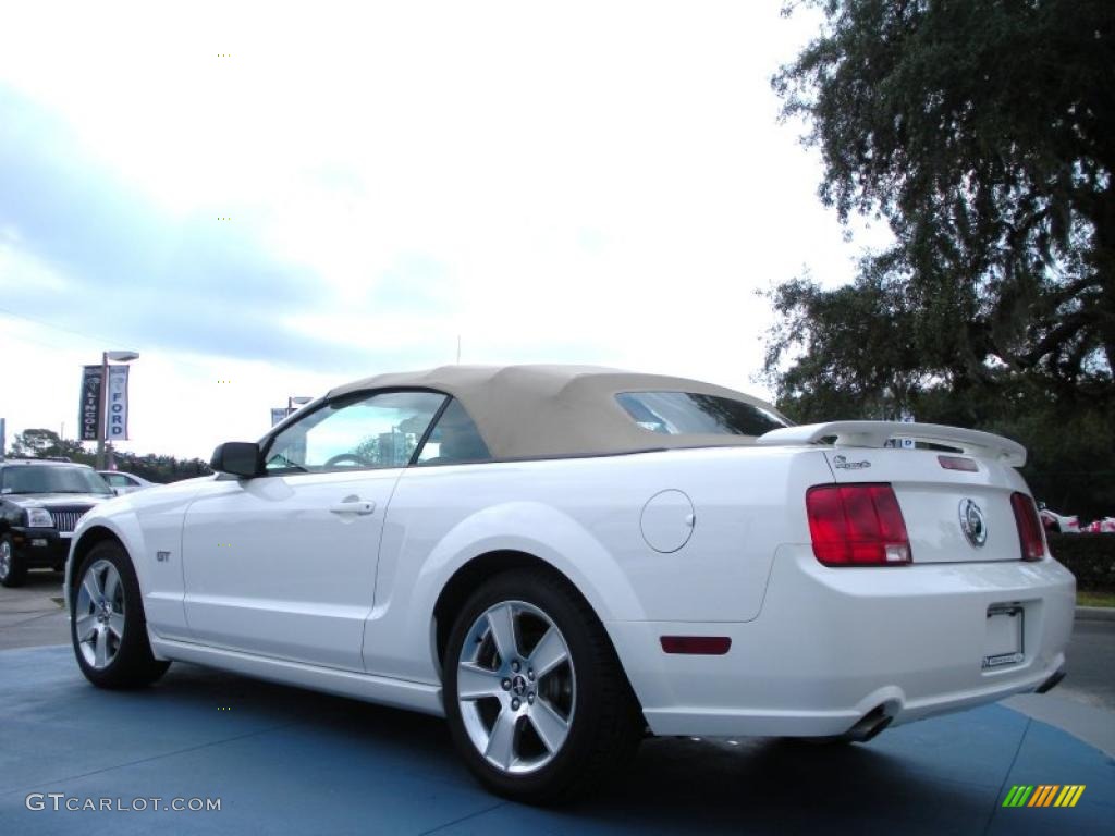 2007 Mustang GT Premium Convertible - Performance White / Medium Parchment photo #3