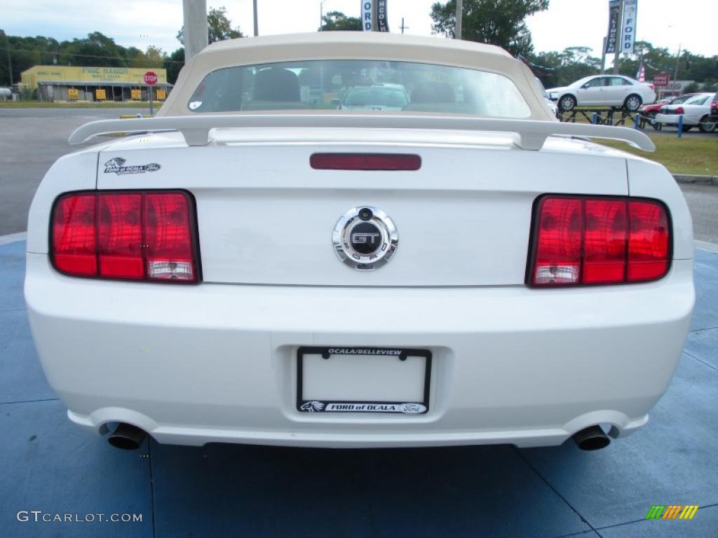 2007 Mustang GT Premium Convertible - Performance White / Medium Parchment photo #4
