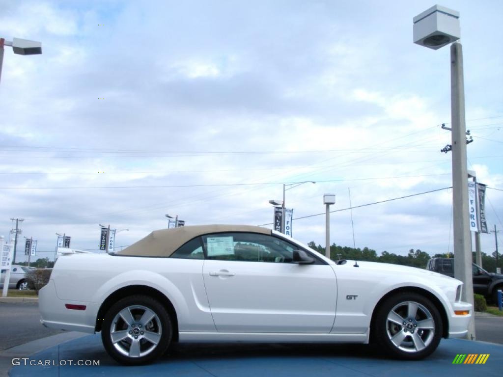 2007 Mustang GT Premium Convertible - Performance White / Medium Parchment photo #6