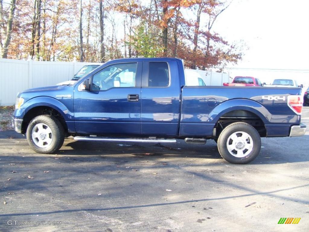 2010 F150 XLT SuperCab 4x4 - Dark Blue Pearl Metallic / Tan photo #2