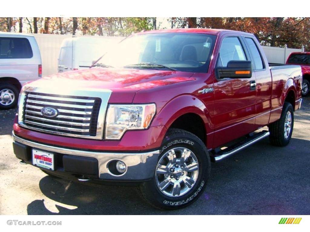 2010 F150 XLT SuperCab 4x4 - Red Candy Metallic / Medium Stone photo #1