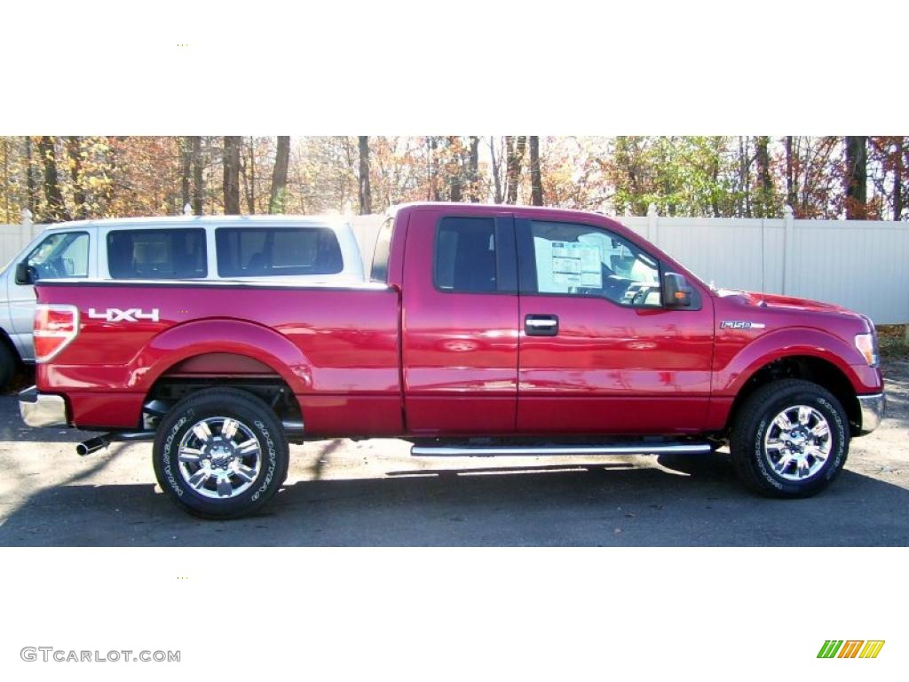 2010 F150 XLT SuperCab 4x4 - Red Candy Metallic / Medium Stone photo #3