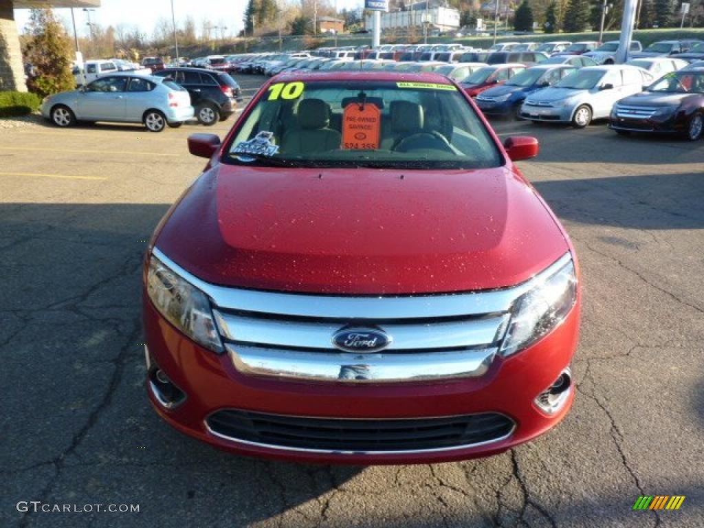 2010 Fusion SEL V6 AWD - Sangria Red Metallic / Medium Light Stone photo #7