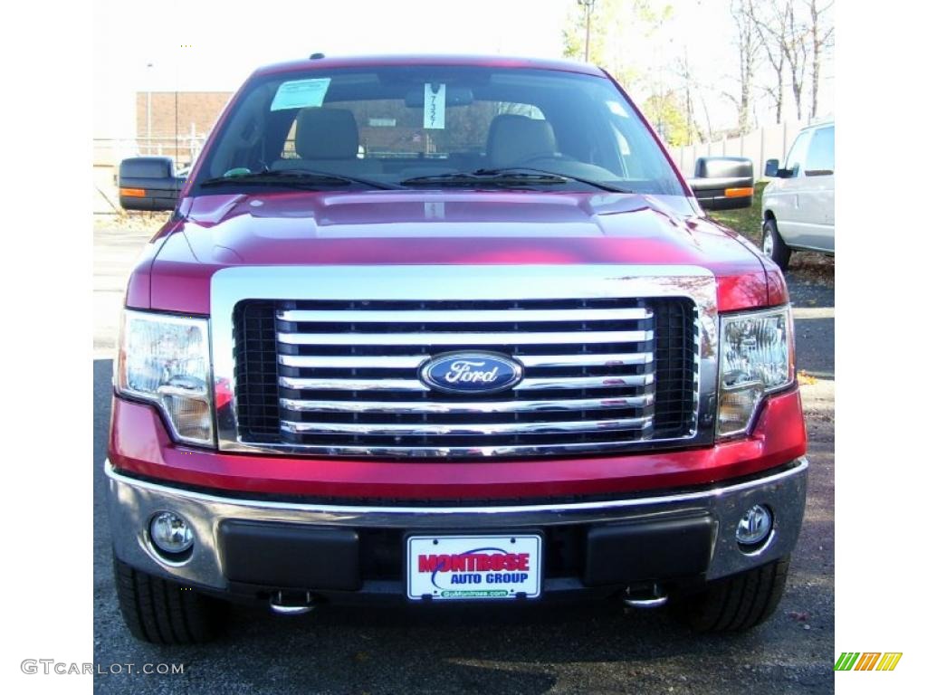 2010 F150 XLT SuperCab 4x4 - Red Candy Metallic / Medium Stone photo #7