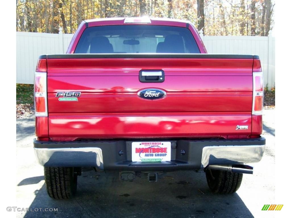 2010 F150 XLT SuperCab 4x4 - Red Candy Metallic / Medium Stone photo #8