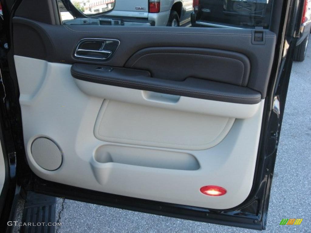2008 Cadillac Escalade Platinum AWD Cocoa/Very Light Linen Door Panel Photo #39171758