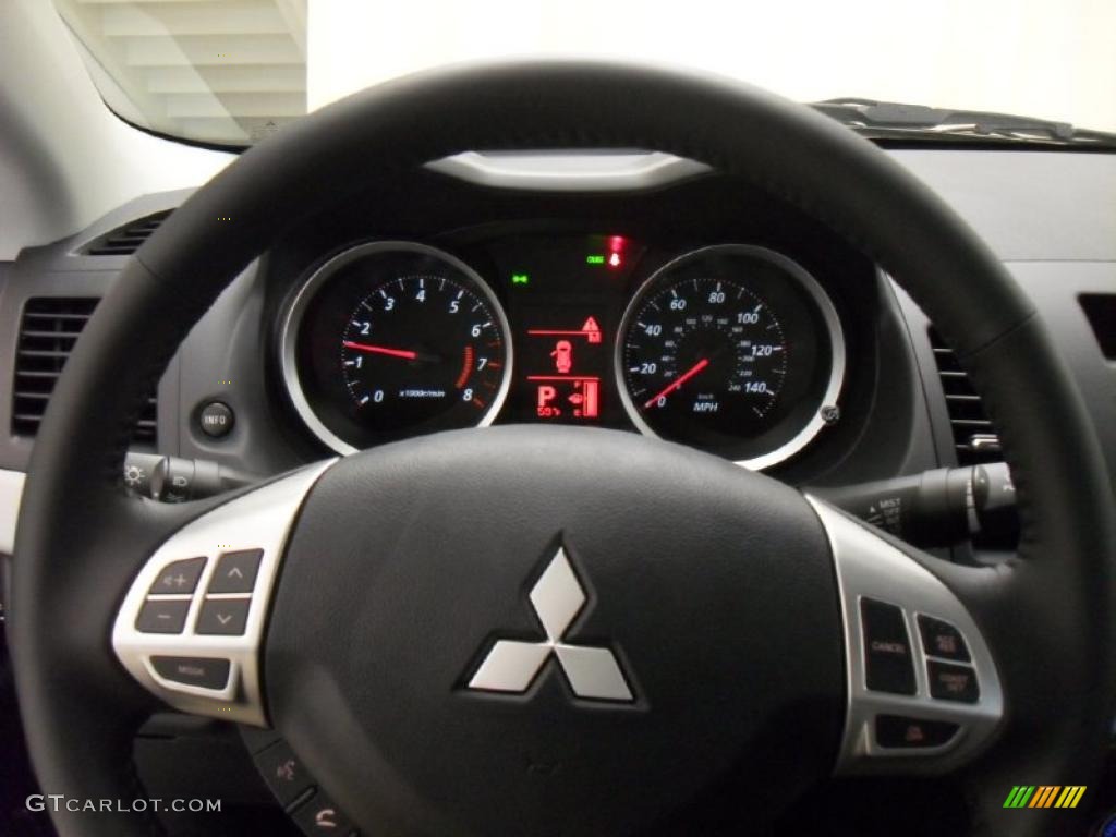 2011 Mitsubishi Lancer ES Black Steering Wheel Photo #39175330