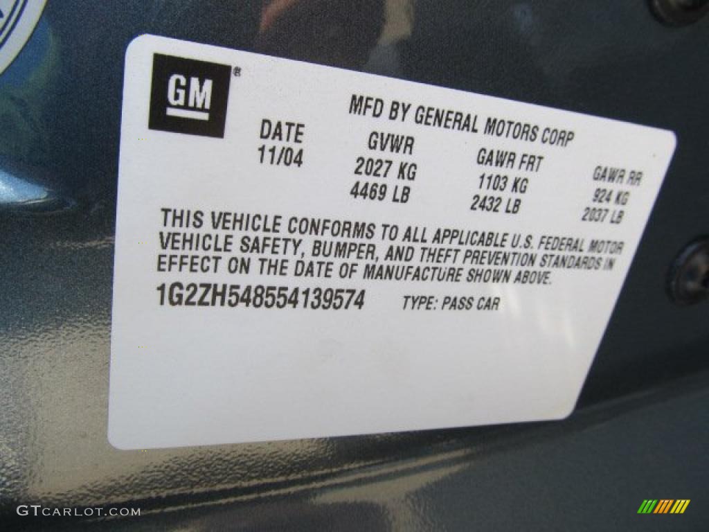 2005 Pontiac G6 GT Sedan Info Tag Photos