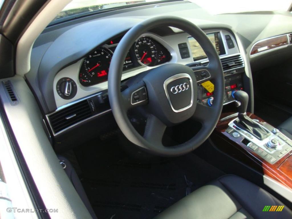 2011 Audi A6 3.0T quattro Sedan Black Steering Wheel Photo #39177495