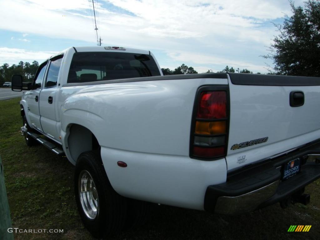 2007 Silverado 3500HD LT Crew Cab Dually - Summit White / Tan photo #3