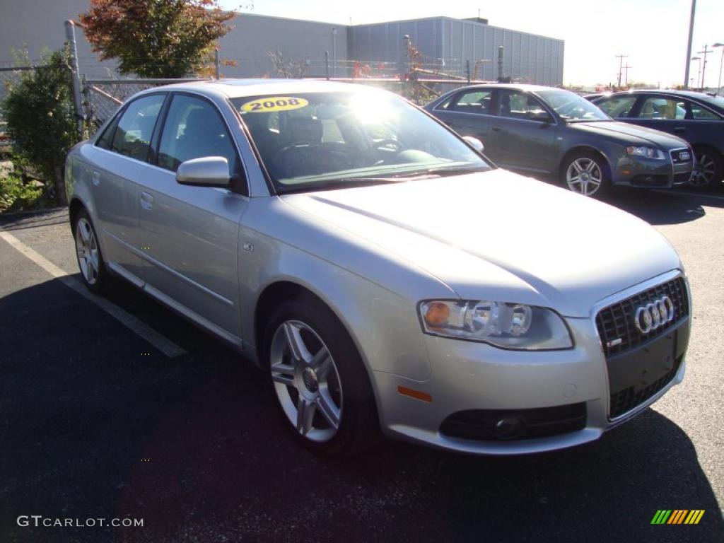 2008 A4 2.0T quattro S-Line Sedan - Light Silver Metallic / Black photo #4