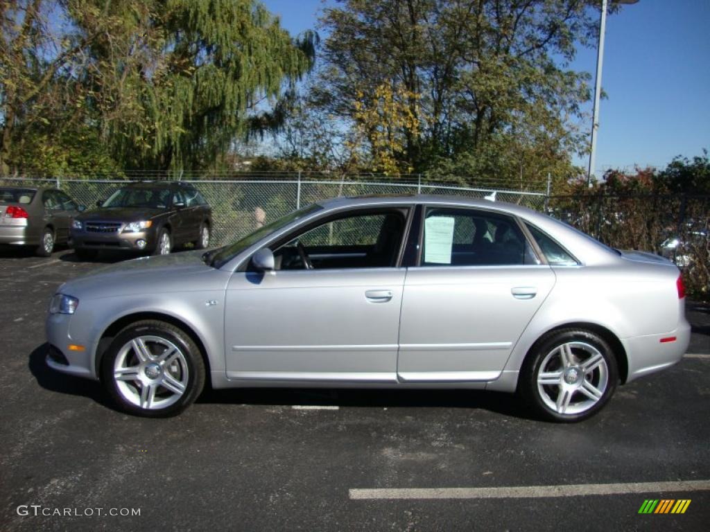 2008 A4 2.0T quattro S-Line Sedan - Light Silver Metallic / Black photo #10