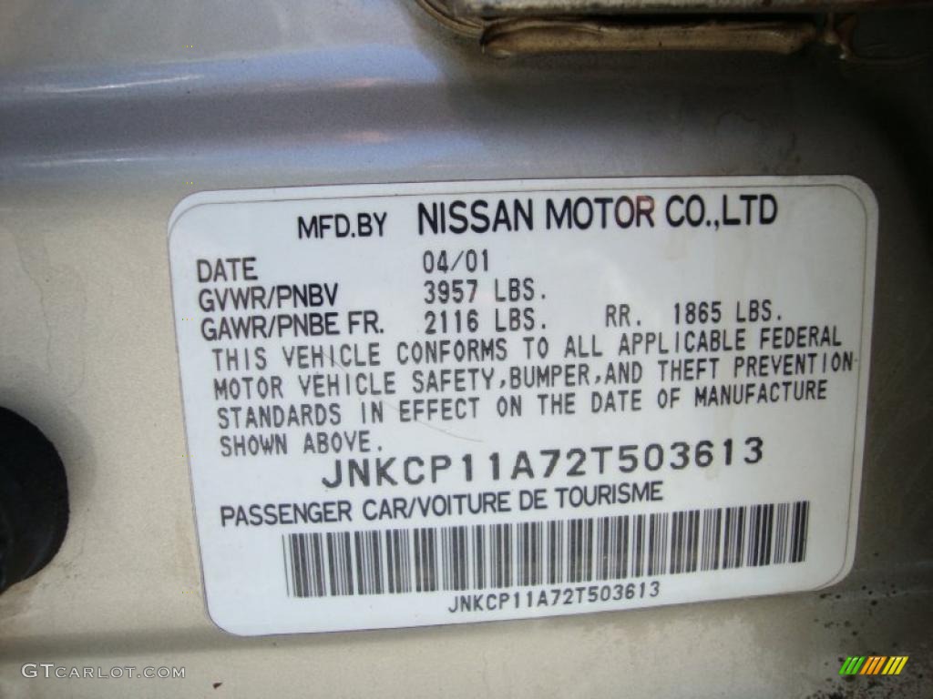 2002 Infiniti G 20 Sedan Info Tag Photo #39183475