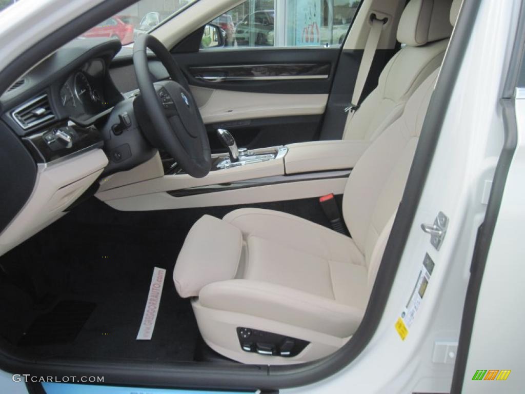 Oyster/Black Interior 2011 BMW 7 Series 740Li Sedan Photo #39186447