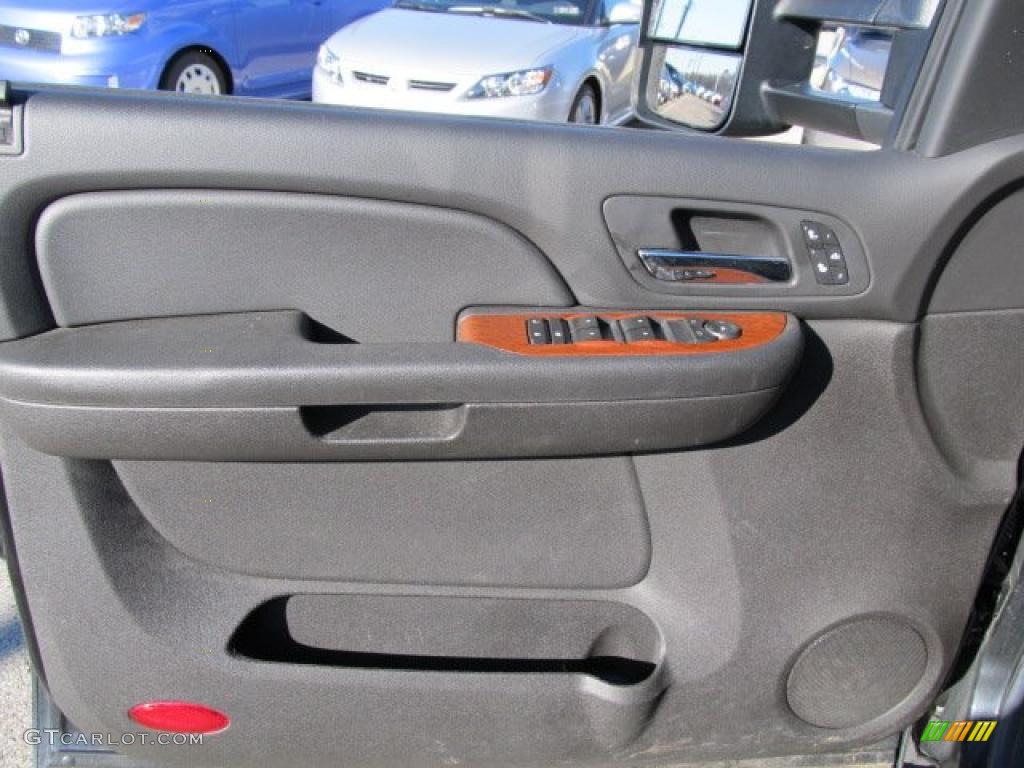 2008 GMC Sierra 3500HD SLT Crew Cab 4x4 Dually Ebony Door Panel Photo #39187339