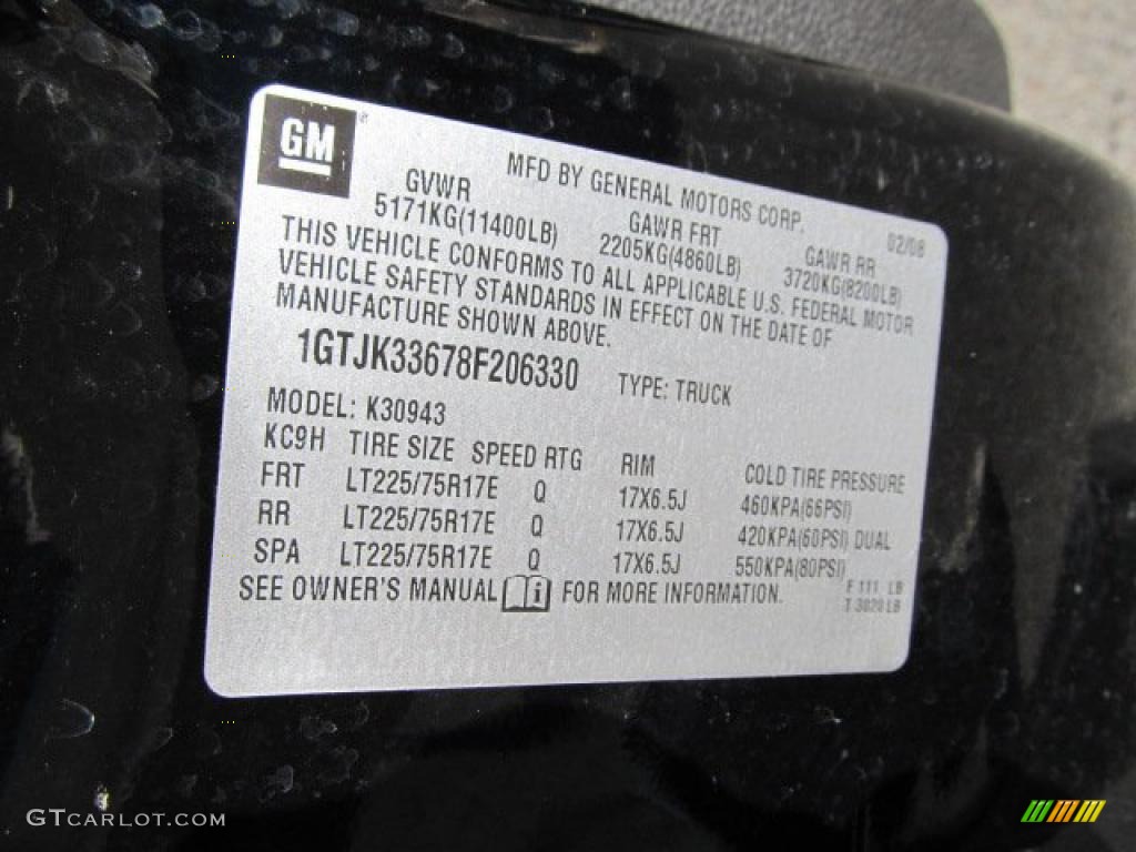 2008 GMC Sierra 3500HD SLT Crew Cab 4x4 Dually Info Tag Photo #39187431