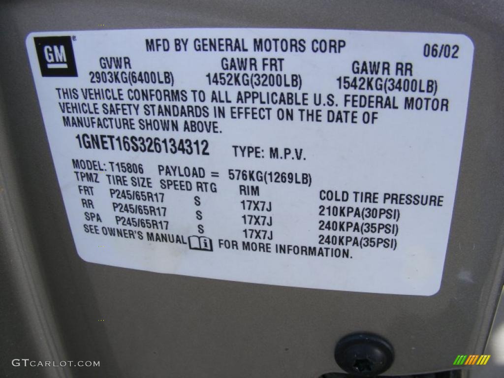 2002 TrailBlazer EXT LT 4x4 - Light Pewter Metallic / Dark Pewter photo #36