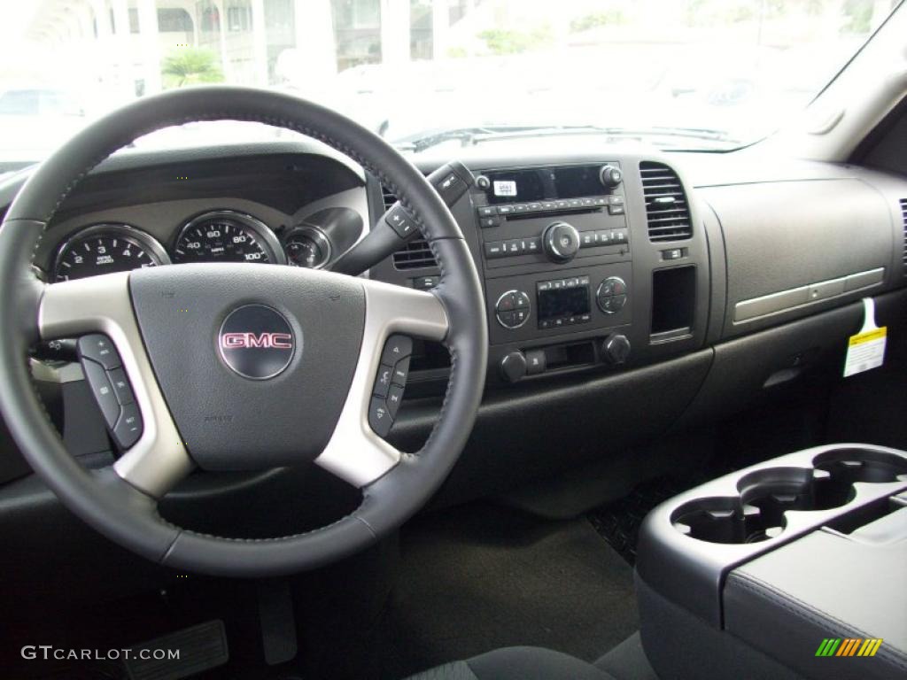 2011 GMC Sierra 1500 SLE Crew Cab Ebony Dashboard Photo #39191599