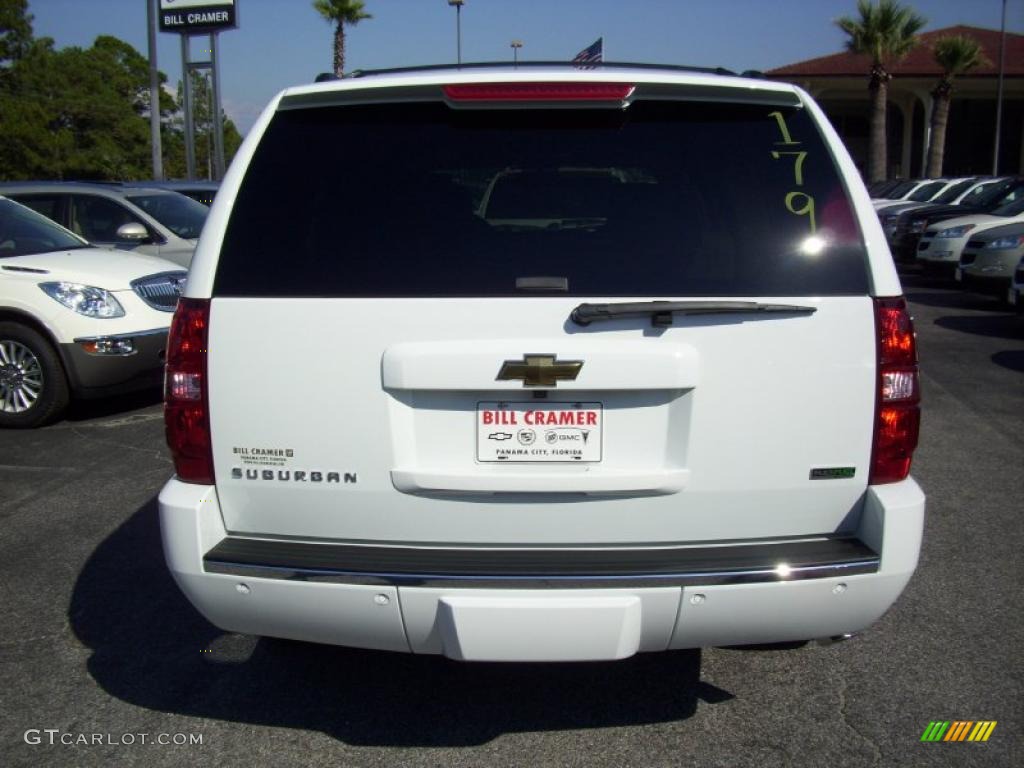 2011 Suburban LTZ 4x4 - Summit White / Light Cashmere/Dark Cashmere photo #2