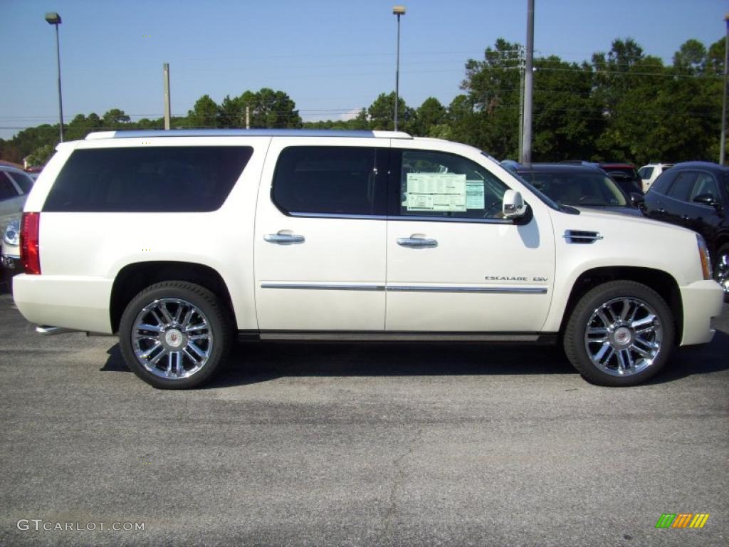 2011 Escalade ESV Platinum AWD - White Diamond Tricoat / Cocoa/Light Linen Tehama Leather photo #1