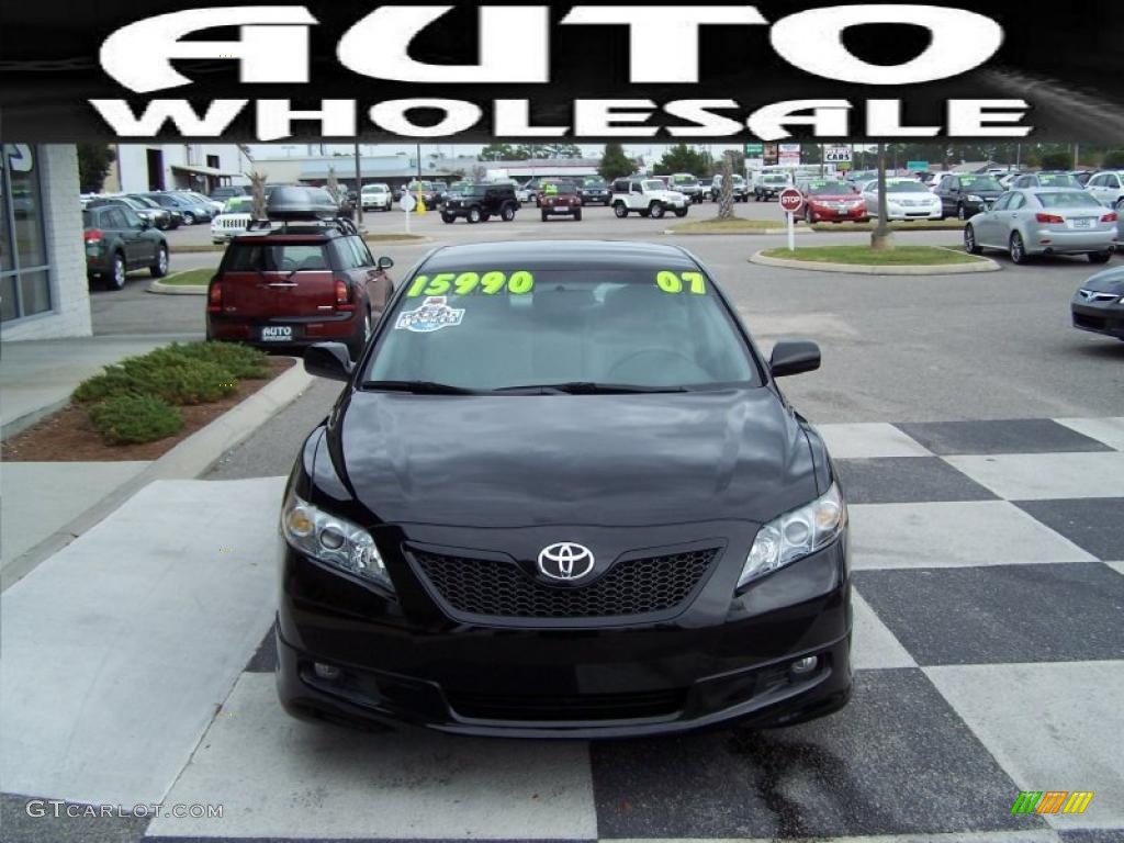 2007 Camry SE V6 - Black / Dark Charcoal photo #2