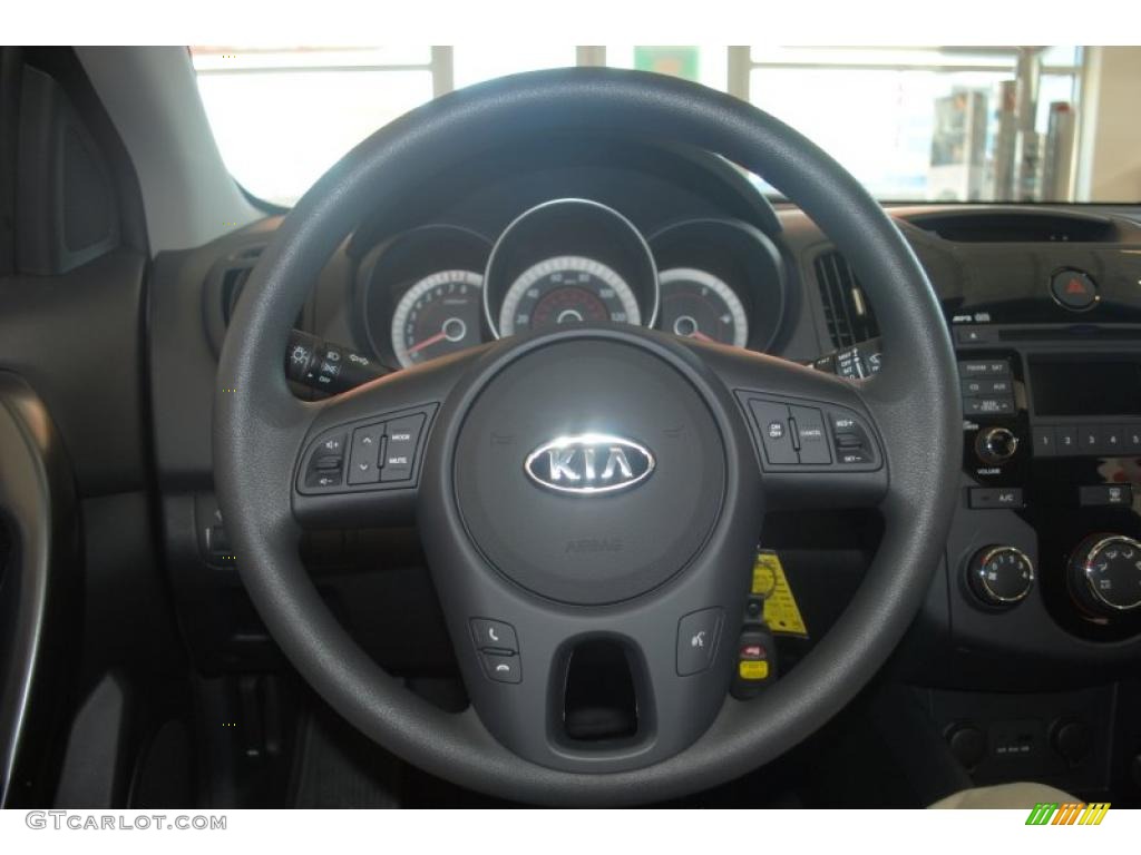 2011 Kia Forte Koup EX Black Steering Wheel Photo #39196551