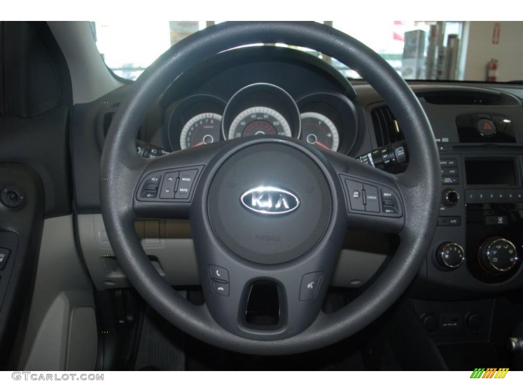 2011 Kia Forte EX 5 Door Stone Steering Wheel Photo #39197743