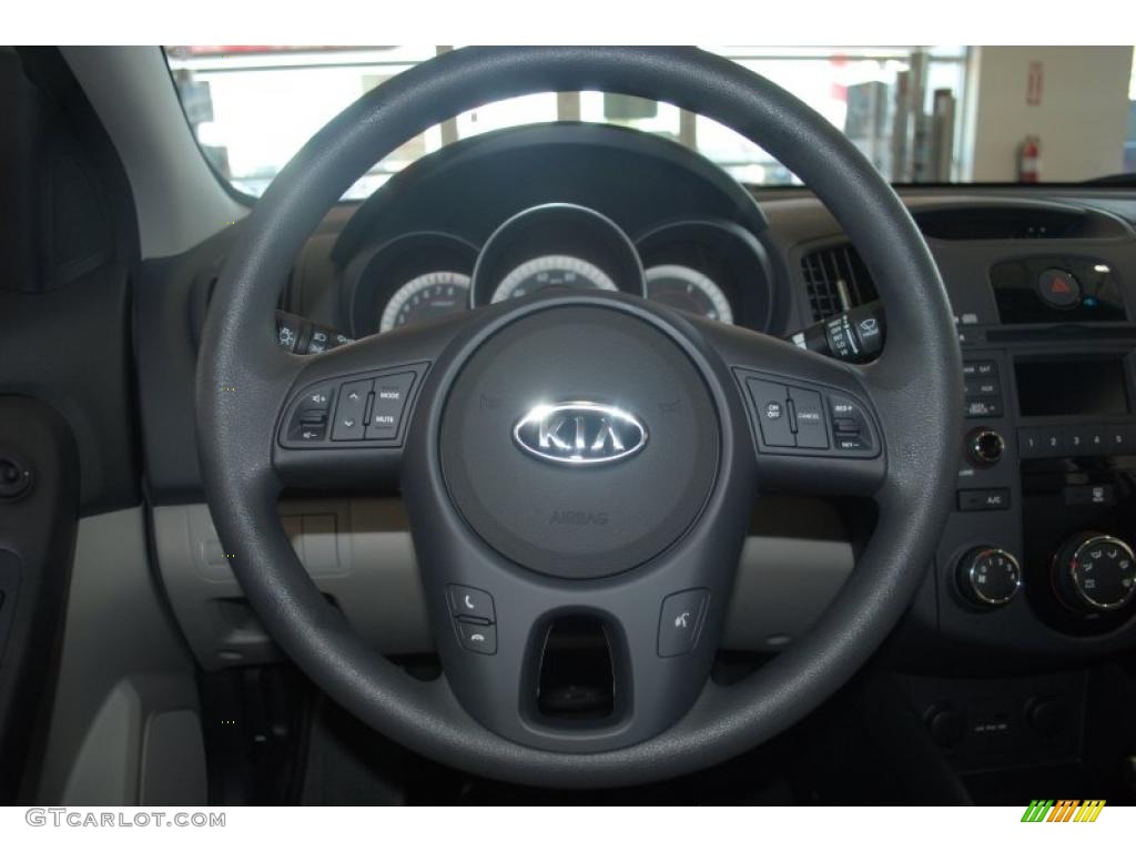 2011 Kia Forte EX Stone Steering Wheel Photo #39198343