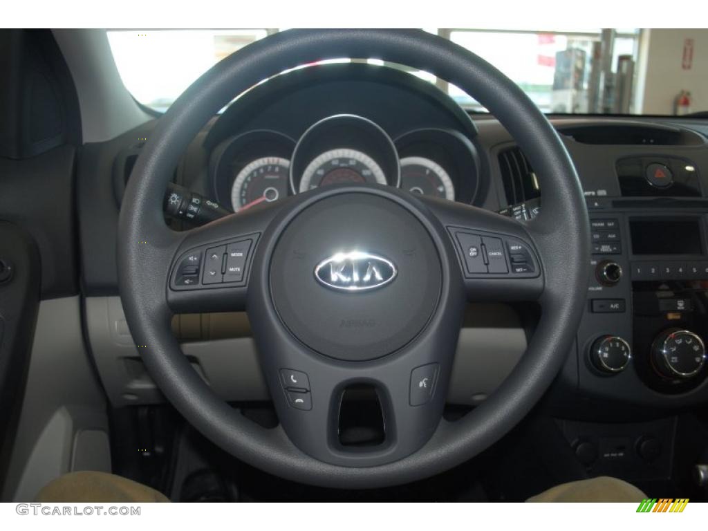 2011 Kia Forte EX Stone Steering Wheel Photo #39198887