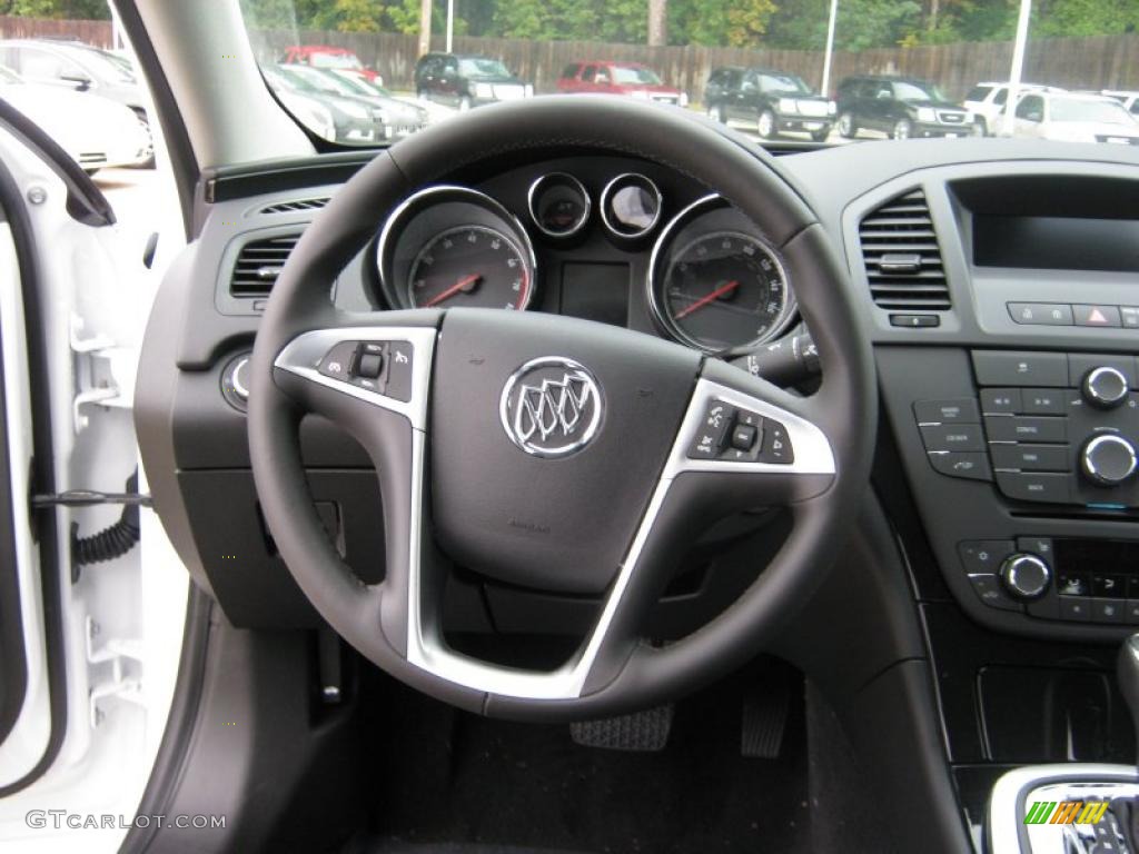 2011 Buick Regal CXL Ebony Steering Wheel Photo #39200983