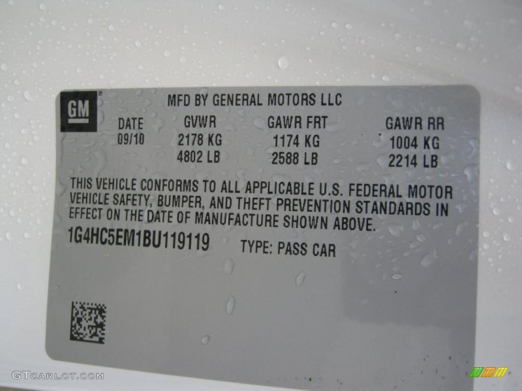 2011 Buick Lucerne CXL Info Tag Photo #39202527