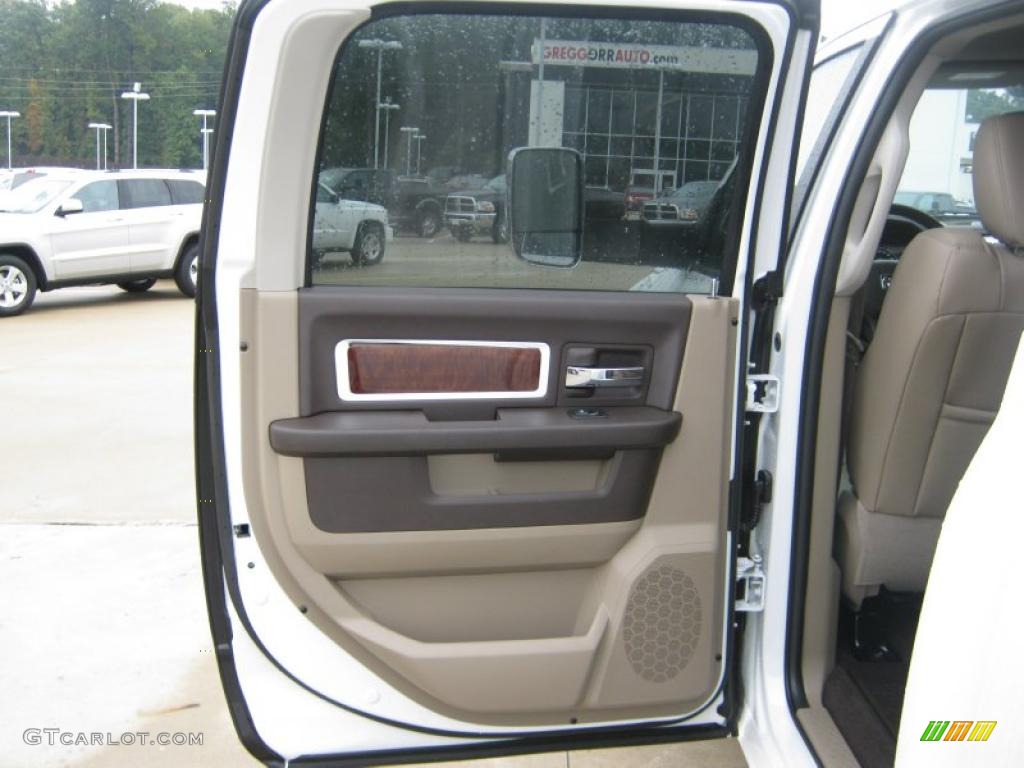 2011 Dodge Ram 3500 HD Laramie Crew Cab 4x4 Dually Light Pebble Beige/Bark Brown Door Panel Photo #39204279
