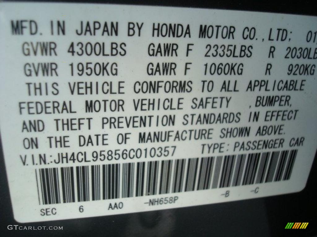 2006 TSX Color Code NH658P for Carbon Gray Pearl Photo #39204419