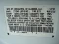 NH578: Taffeta White 2008 Honda Odyssey Touring Color Code