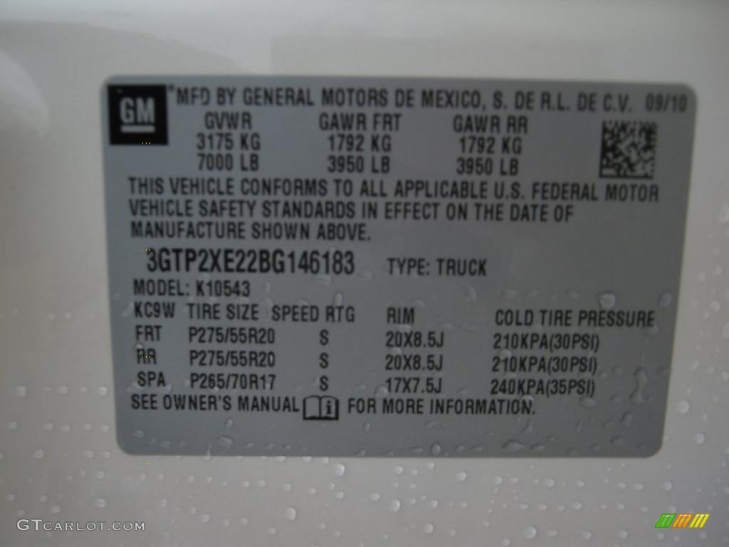 2011 GMC Sierra 1500 Denali Crew Cab 4x4 Info Tag Photo #39205487