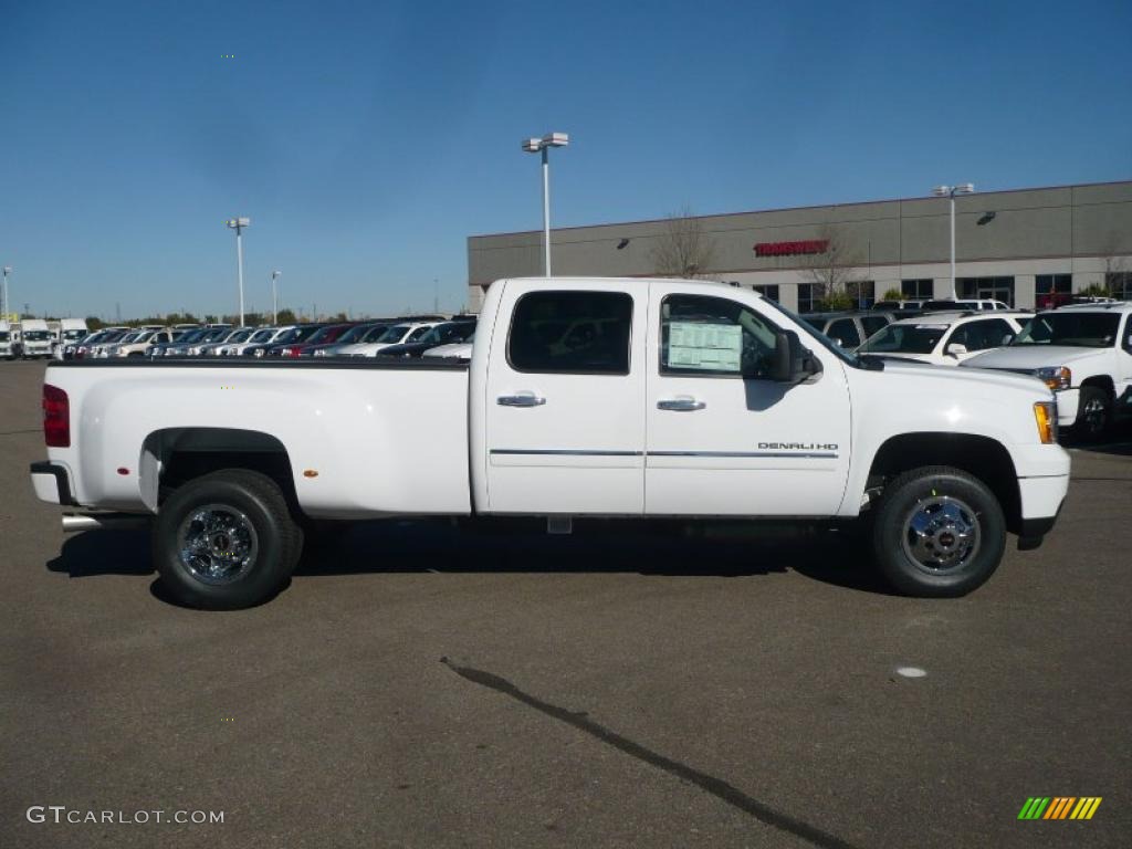 Summit White 2011 GMC Sierra 3500HD Denali Crew Cab 4x4 Dually Exterior Photo #39205744