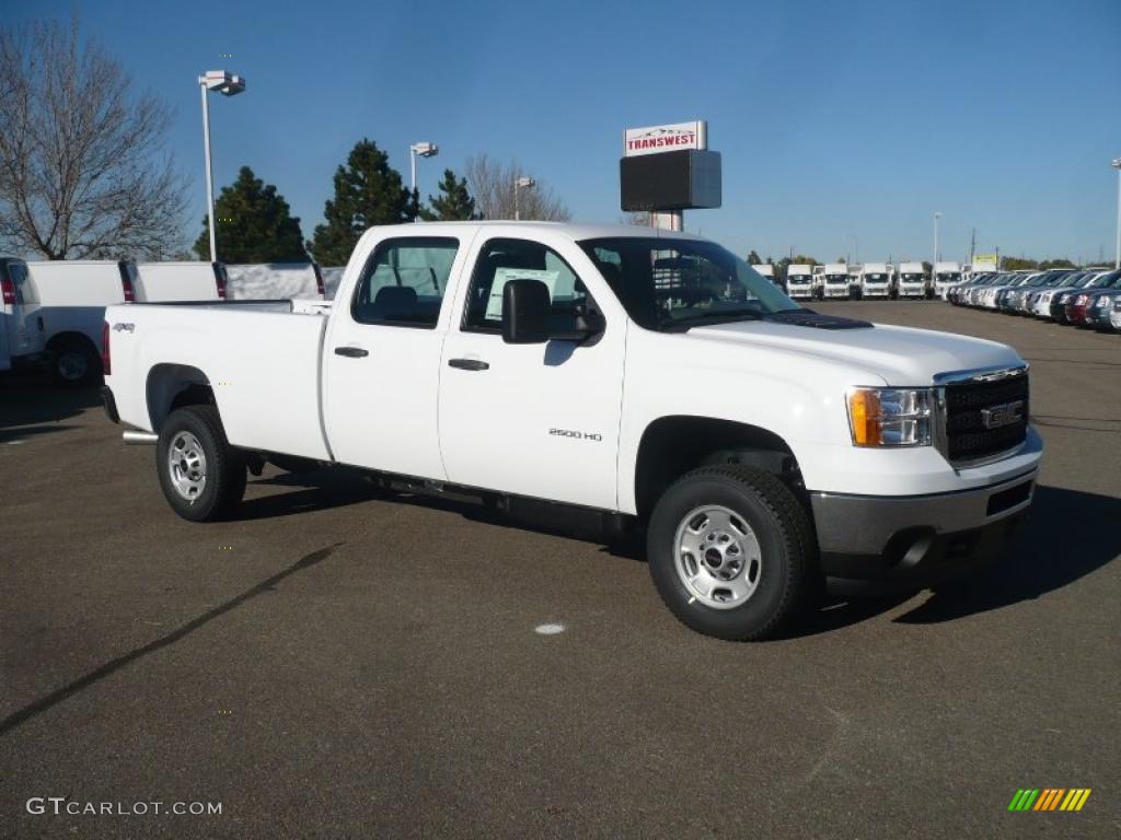 2011 Sierra 2500HD Work Truck Crew Cab 4x4 - Summit White / Dark Titanium photo #1