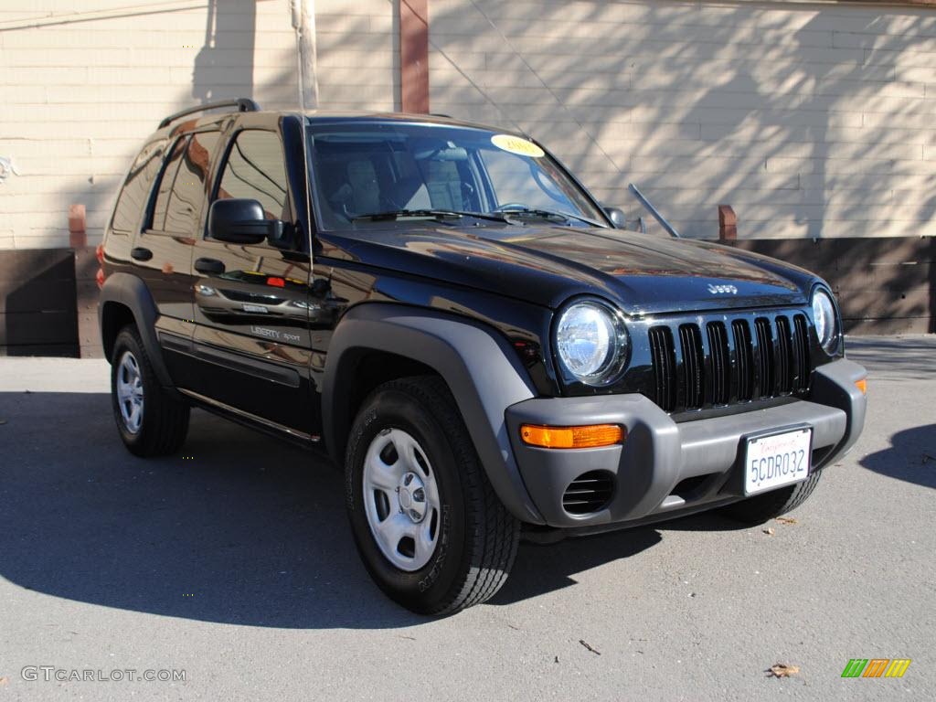 2003 Liberty Sport - Black Clearcoat / Dark Slate Gray photo #1