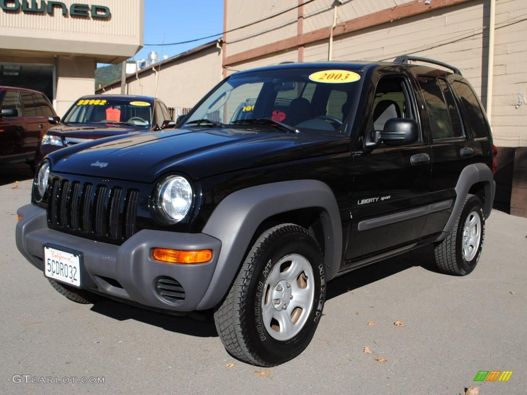 Black Clearcoat 2003 Jeep Liberty Sport Exterior Photo #39207014