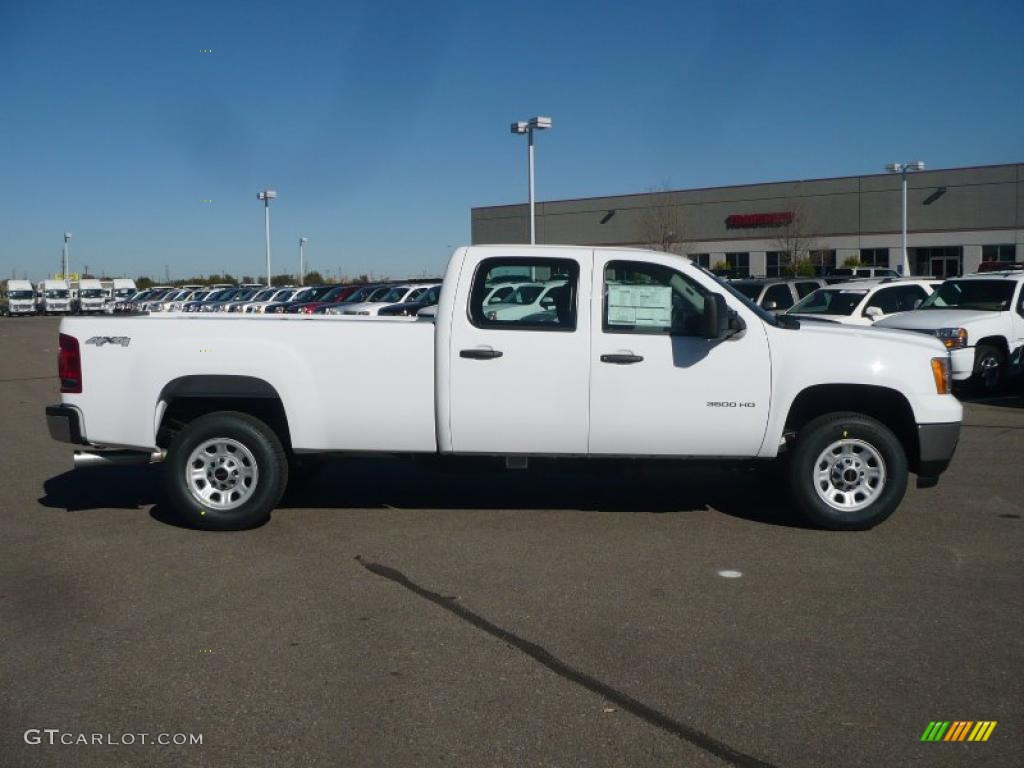 Summit White 2011 GMC Sierra 3500HD Work Truck Crew Cab 4x4 Exterior Photo #39207026