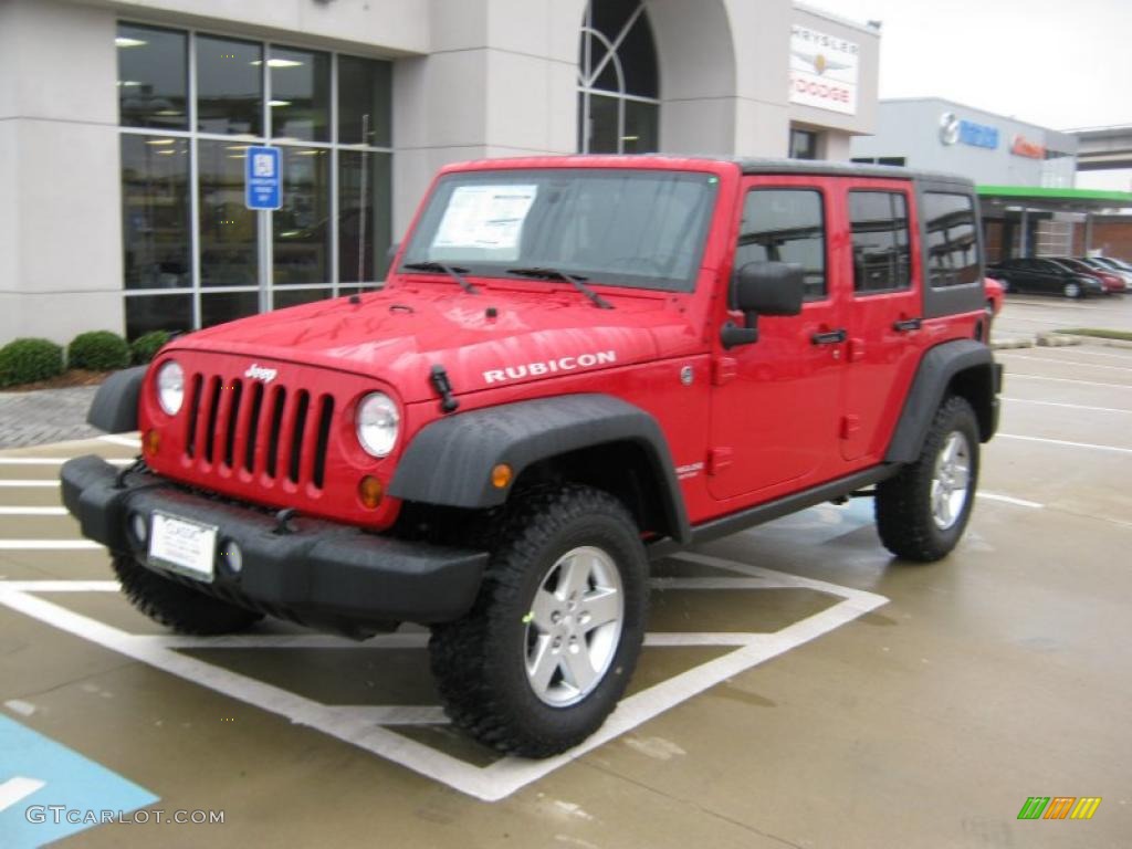 2011 Wrangler Unlimited Rubicon 4x4 - Flame Red / Black photo #1