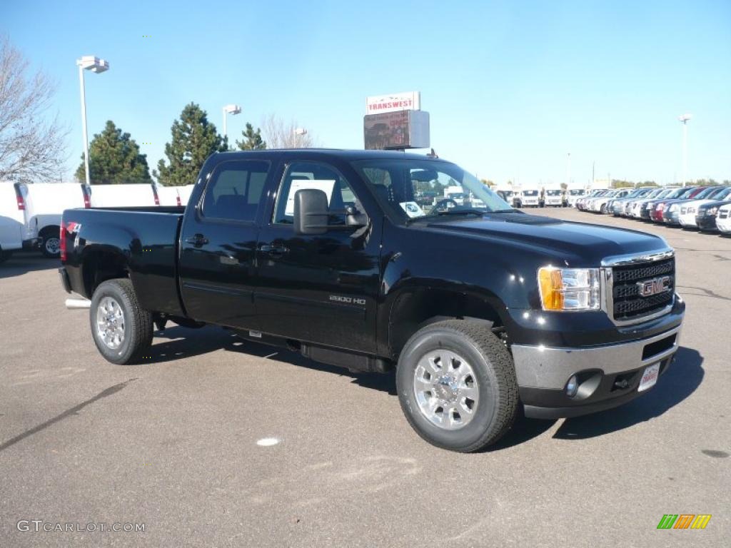 Onyx Black 2011 GMC Sierra 2500HD SLT Crew Cab 4x4 Exterior Photo #39207606