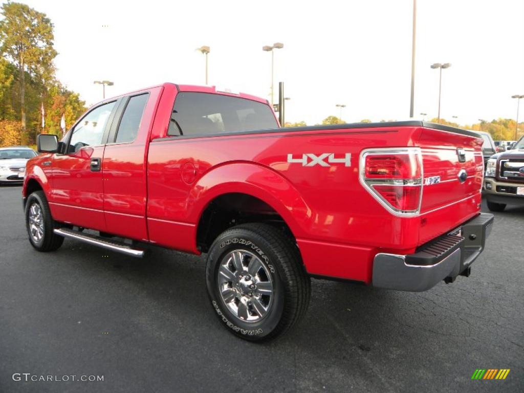 2010 F150 XLT SuperCab 4x4 - Vermillion Red / Medium Stone photo #28